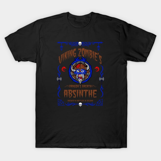 ABSINTHE MONSTERS 14 (VIKING ZOMBIE) T-Shirt by GardenOfNightmares